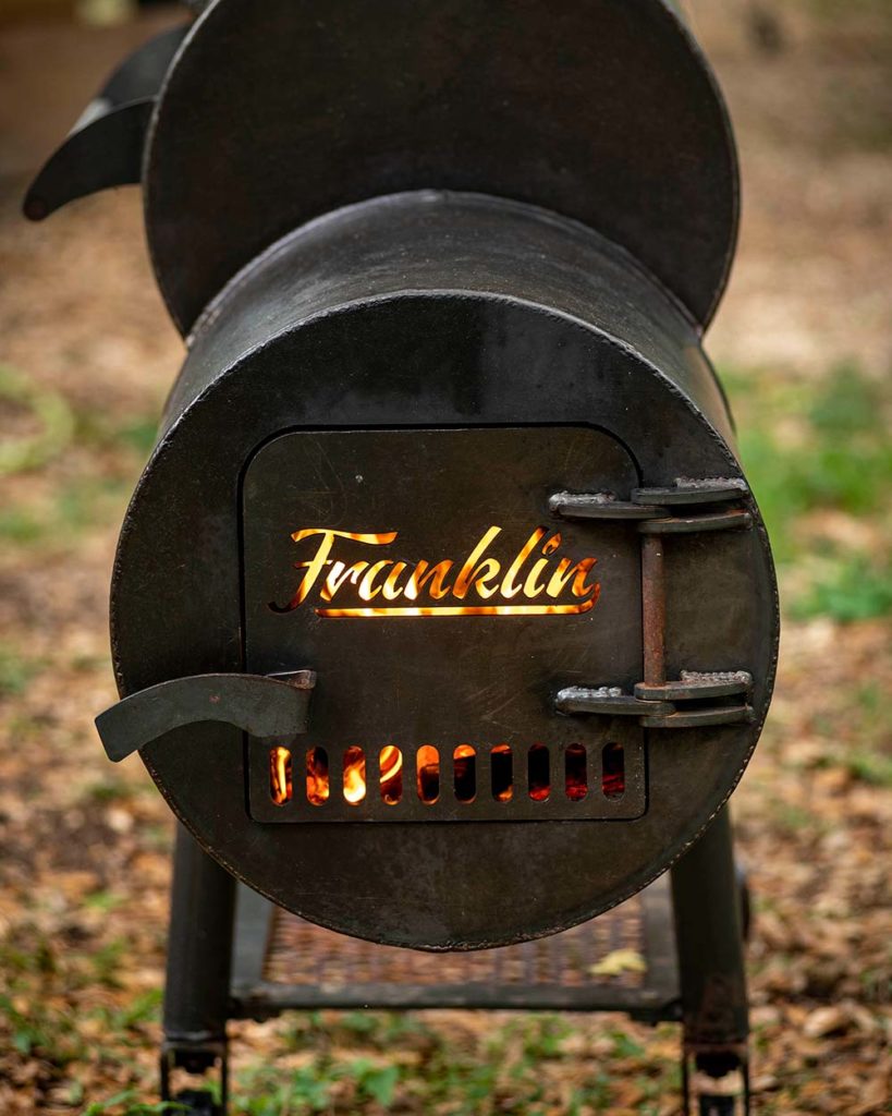 Franklin Barbeque Pits with Fire Logo