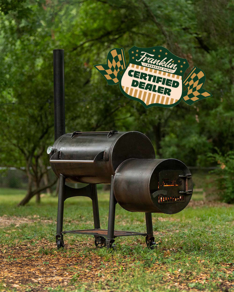 Franklin Barbecue Pits with certified dealer logo